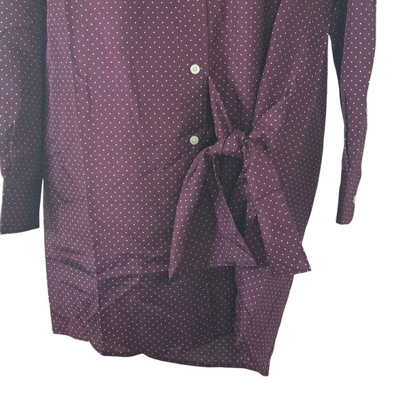 New THAKOON Silk Wrap Tie Shirt Dress Martin White Polka Dot Button Front Sz S - Picture 6 of 15